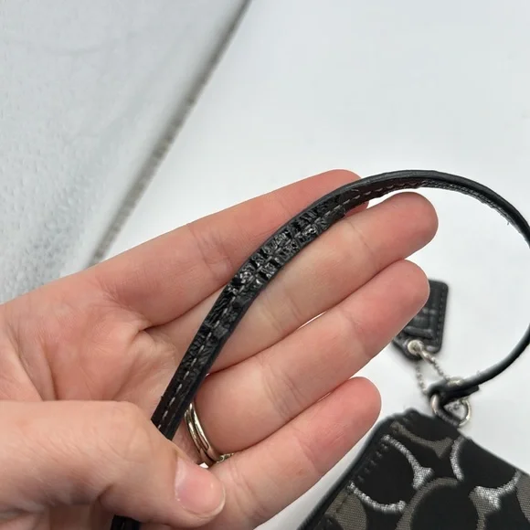 Coach Black Logo Monogram Wristlet Bag Purse Clutch - Picture 12 of 16